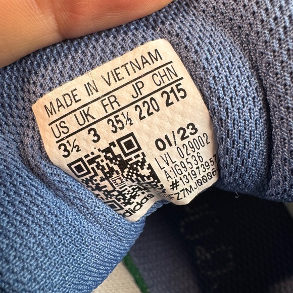 Adidas Courtflash Kids Tennis Sneakers White and Blue unisex 3.5 - Picture 7 of 8